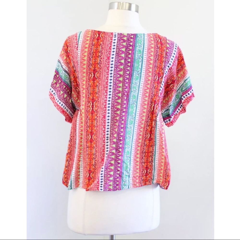 Maeve Anthropologie Mila Colorful Printed Top - Picture 6 of 7